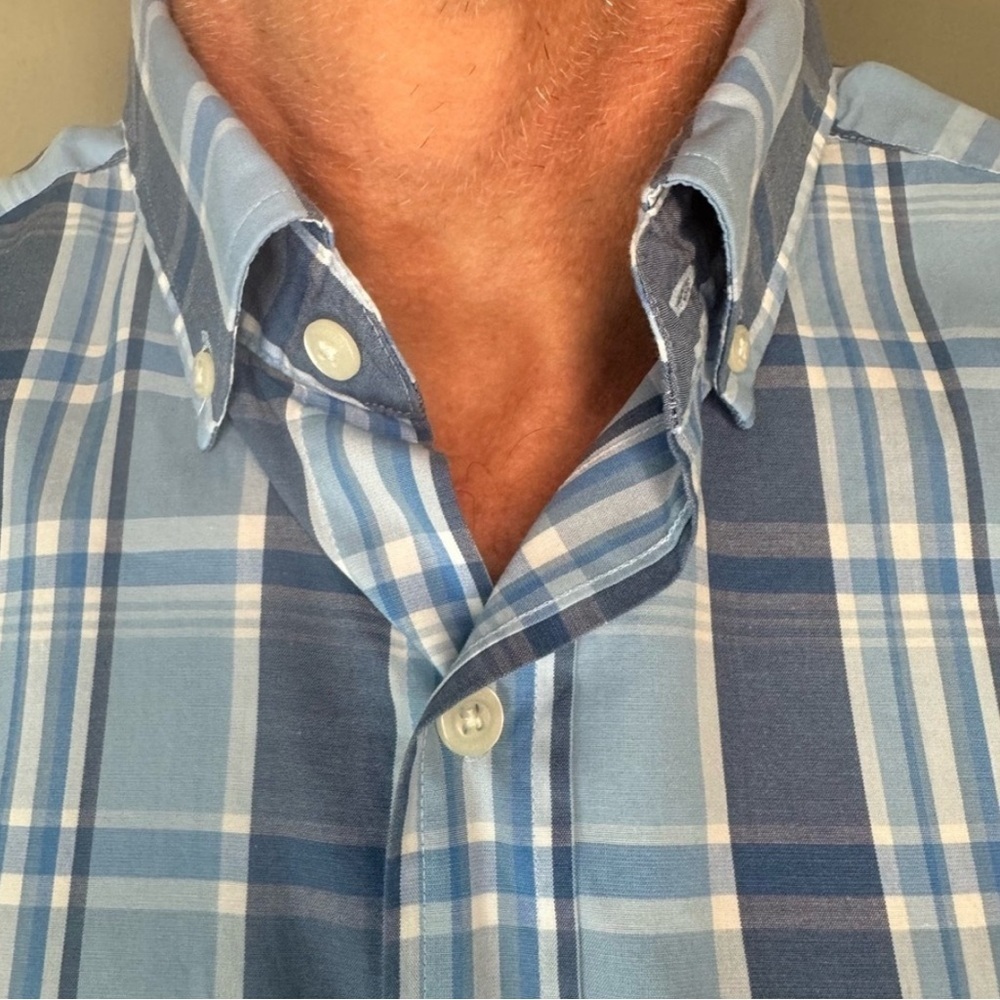 VINEYARD VINES Blue Plaid Classic Fit Tucker Shirt Casual Button Down Sz Large - Picture 3 of 13